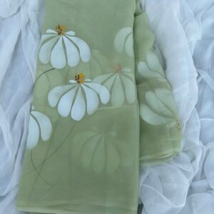 Green Chiffon Saree