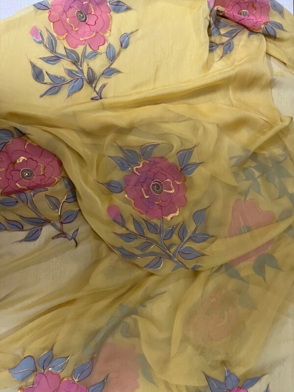 Golden Pure Chiffon Dupatta